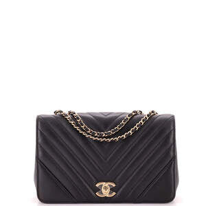 Chanel Small Statement Flap Bag Chevron Calfskin